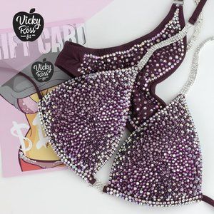 Custom Reach Plum Vine Competition Fitness Bikini